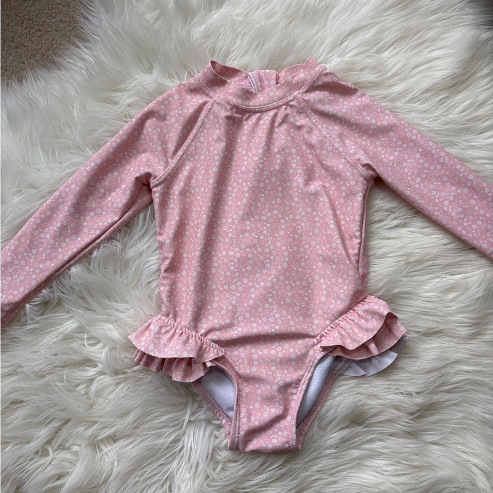 Pink Floral Kids Swimwear